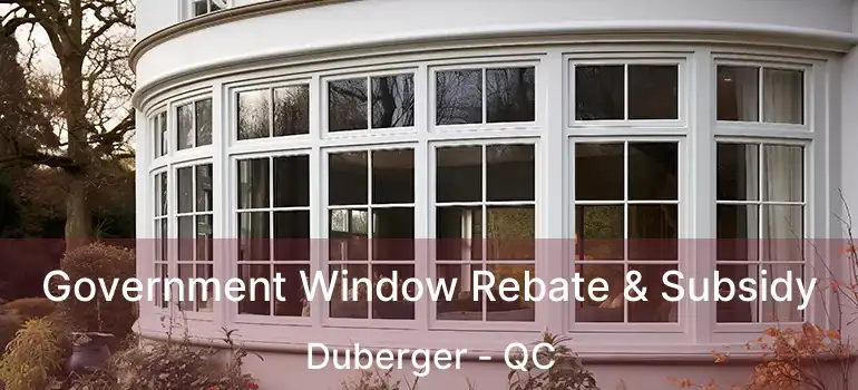 Government Window Rebate & Subsidy Duberger - QC