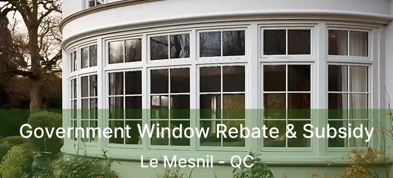 Government Window Rebate & Subsidy Le Mesnil - QC